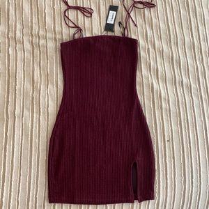 Princess Polly fitted slit leg mini dress